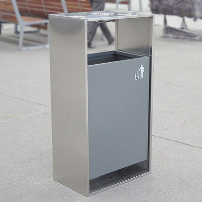 Commercial-Grade Stainless Steel Litter Bin with 50 Liters Capacity and 10mm Thickness for Outdoor Sanitation