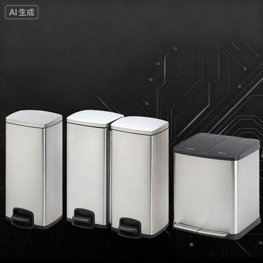 Stainless Steel Pedal Waste Sorter with 2-Compartment and 3-Compartment Options 30L Large-Capacity for Office Buildings