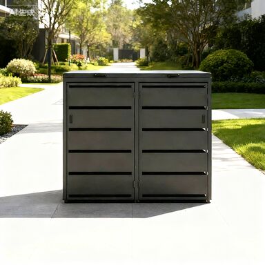 Customizable 240L Outdoor Stainless Steel Trash Can with Hydraulic Rod Flip-Top for Sanitation