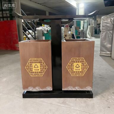 سلة مهملات مستطيلة مزدوجة التصنيف لإعادة التدوير الصحي في الاستخدام المنزلي