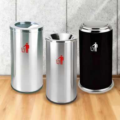 سلة القمامة الداخلية الخارجية المستديرة بحجم 30L-1100L للاستخدام التجاري