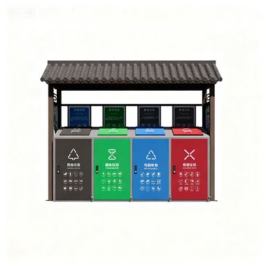 جناح النفايات من الفولاذ المقاوم للصدأ مع 4 صناديق لإعادة التدوير    محطة فرز النفايات في الهواء الطلق المقاومة للظروف الجوية المصنوعة من مواد PP + TPR