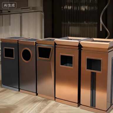 حجم مخصص المقاوم للأشعة فوق البنفسجية فتح القمامة من الفولاذ المقاوم للصدأ للاستخدام التجاري