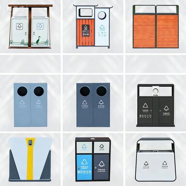 Large-Capacity Stainless Steel Outdoor Trash Can Weather Resistant for Streets Parks and Villas