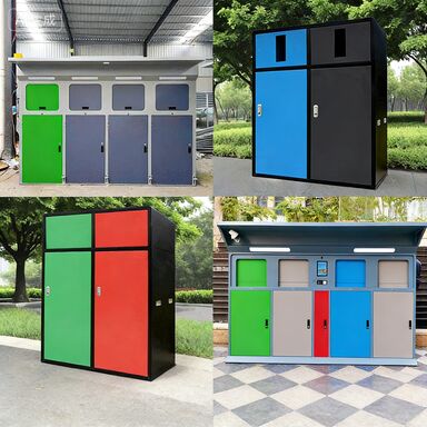 Stainless Steel Large Capacity Classified Outdoor Trash Bin for Commercial Sanitation