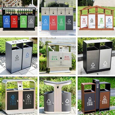 Stainless Steel Commercial Trash Bin with Sensor Lid for Eco-friendly Recycling in Parks and Scenic Areas