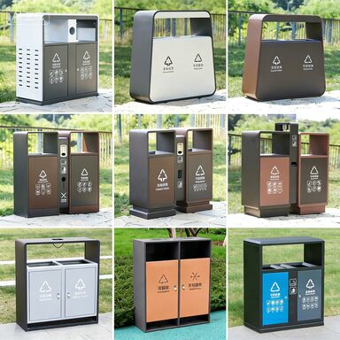 Stainless Steel Rust Resistant Commercial Trash Can with Non-slip Rubber Feet for Parks and Public Spaces