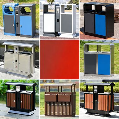 Stainless Steel Outdoor Trash Bin with Sensor Lid in Matte Black for Easy Cleaning