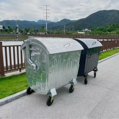 Hot/Cold Galvanized 1100L/660L Dome Top Tipping Garbage Bin for Commercial Use