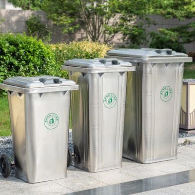 سطل زباله فولاد ضد زنگ 201/304 - سطل زباله های بهداشتی نصب شده بر روی سبد زباله با فیلتر زغال سنگ داخلی برای استفاده در فضای باز