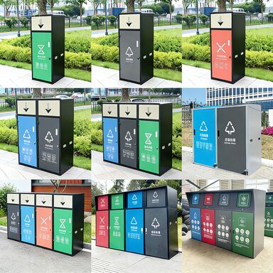 ভারী দায়িত্ব 4-compartment স্টেইনলেস স্টিলের আবর্জনা বিন – বহিরঙ্গন ব্যবহারের জন্য উচ্চ-ক্ষমতার স্যানিটেশন সমাধান