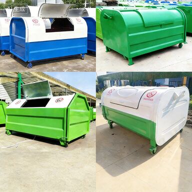 Robuste Außen-Hakenlift-Mülltonne für die Sanitärtechnik | 3-Kubikmeter-Edelstahl-Fahrzeug-Transferbehälter für kommunale Anwendungen