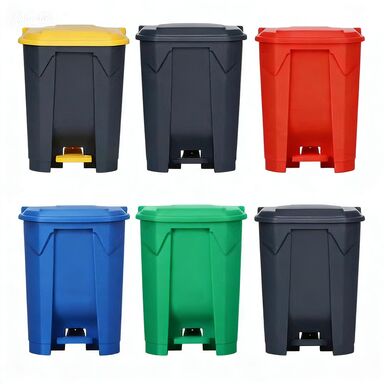 50 Liters Capacity Rust Resistant Trash Can with Non-slip Rubber Feet for Outdoor Use