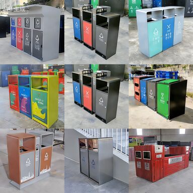 Customized Size UV Resistant Recycling Compatible Stainless Steel Dustbin for Indoor and Outdoor Use