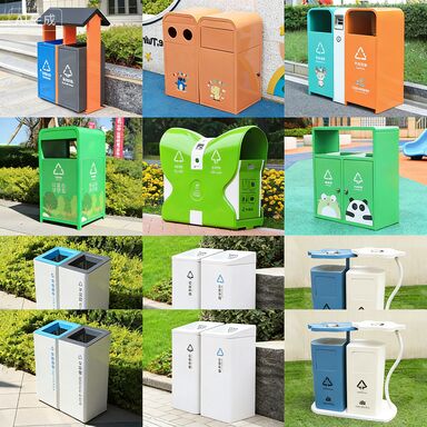 কিন্ডারগার্টেন এবং পার্কগুলির জন্য 50 লিটার ধারণক্ষমতা সহ আউটডোর স্টেইনলেস স্টিল মরিচা প্রতিরোধী ট্র্যাশ বিন