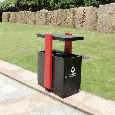 30 Liters Capacity UV Resistant Outdoor Garbage Bin with Built-in Charcoal Filter for Street Waste Sorting