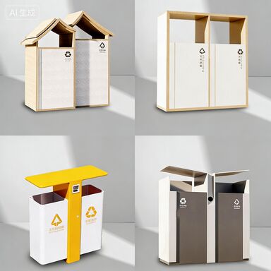 High-capacity Stainless Steel Outdoor Trash Can with Built-in Charcoal Filter - Custom Sanitation Receptacle