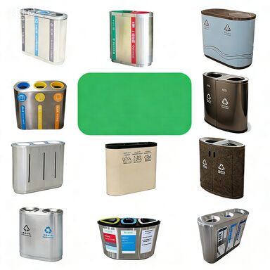 Stainless Steel Recycling Bin with Customizable Logo and Ergonomic Handle for Indoor Use