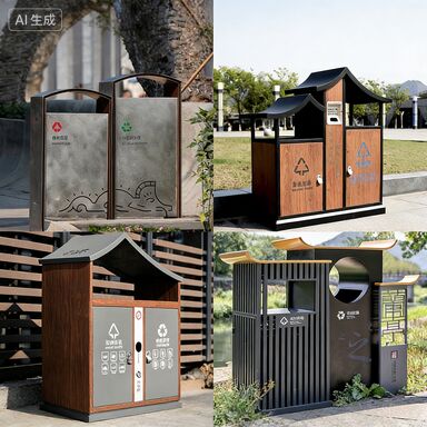 Stainless Steel UV Resistant Outdoor Trash Bin with Customizable Logo for Communities and Streets