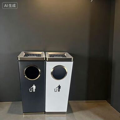 Kommerzielle, vertikale, kundenspezifische Aschenbecher-Mülleimer, umweltfreundlich, UV-beständig, mit DIY-Druckdesign für öffentliche Bereiche