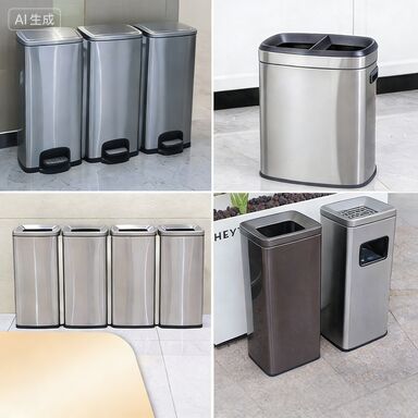 Rust Resistant Stainless Steel Trash Can with Swing Lid and Ergonomic Handle for Commercial Use