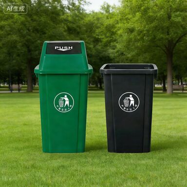 80L grote vierkante plastic vuilnisbak met schommeldoek - Aanpasbare commerciële vuilnisbak voor thuis keuken hotel en badkamer