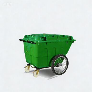 400L Zware Kunststof Sanitatiekar Handgeduwde Buitenafvalwagen voor Gemeentelijk Gebruik