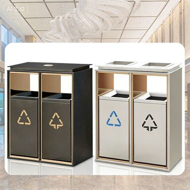 Roestvrijstalen vuilnisbak met gezond milieuvriendelijk recycling ergonomisch handvat en gemakkelijk schoonmaakbaar ontwerp voor commercieel gebruik