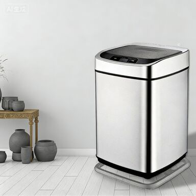Automatische inductie slimme vuilnisbak premium roestvrijstalen afvalbak met ingebouwd koolstoffilter