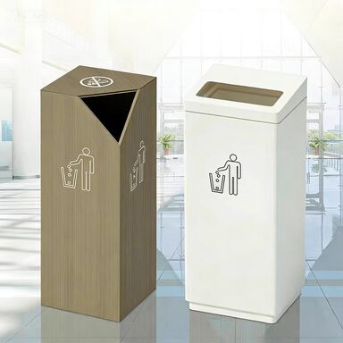 Stainless Steel Custom Trash Can with 50 Liters Capacity and Customized Logo for Commercial Use