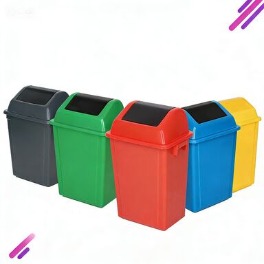 160L Volume Rust Resistant Plastic Trash Can with Customizable Logo for Commercial Sanitation