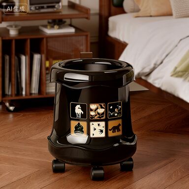 Wheeled Design Large Capacity Trash Can with Customizable Logo for Home Use