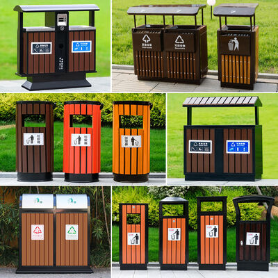 Outdoor Stainless Steel Weather Resistant Customized Size Trash Bin for Hotels and Parks