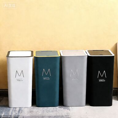 Transparent Plastic Trash Can with Large Capacity and Customizable Logo for Home and Hotel Use