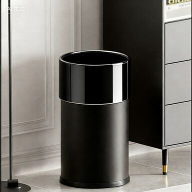 Built-in Lidded Trash Can for Kitchen Cabinet with Dual-compartment Large Capacity and Dry & Wet Separation