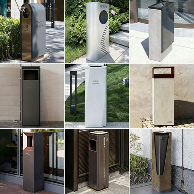 Outdoor Stainless Steel Trash Bin Customizable Rust Resistant Garbage Can for Hotels and Parks