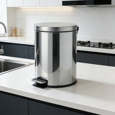 Stainless Steel Trash Can with Slow Close and Built-in Charcoal Filter for Home Kitchen Bathroom