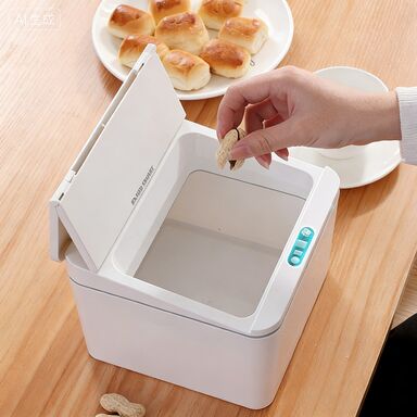 Smart Inductive Electric Trash Can with Rust Resistant and Eco-Friendly Features for Desk and Office Use