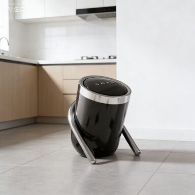 Piano Lacquer Slant-Opening Hands-Free Trash Can - High-End Luxury Waste Bin for Desktop & Bathroom