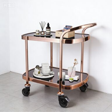 Large 2-Tier Multi-Functional Cake Trolley and Service Cart for Hotel & Restaurant Use