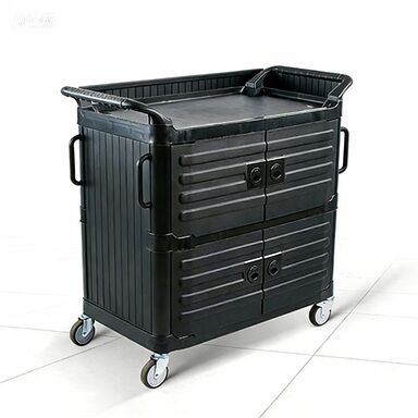 Insulated Enclosed Food Delivery Cart with Door for Hotel & Restaurant Use