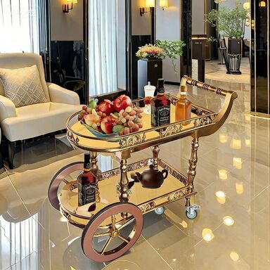 New Hotel Stainless Steel Food and Beverage Service Trolley for Professional Use