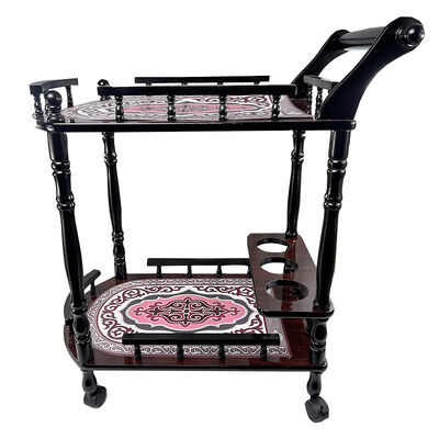Solid Wood Mobile Serving Trolley for Food & Beverage Service in Hotels and Restaurants