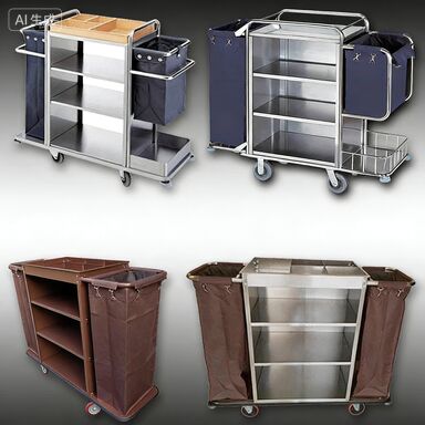 Wyroby z stali nierdzewnej jednoboczne i podwójne bar hotelowy wózek do sprzątania