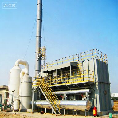 Промышленная установка каталитического сжигания ЛОС (летучих органических соединений) с интегрированным устройством адсорбции-десорбции на активированном угле