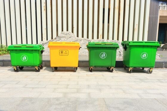 Heavy‑Duty 660L Plastic Wheelie Bin , Large‑Capacity Wheeled Refuse Container for Sanitation Outdoor Waste Collection