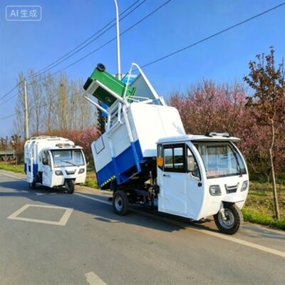 Camión eléctrico triciclo de recogida de basura, vehículo de recogida de residuos sanitarios de 3 ruedas para limpieza comunitaria y callejera