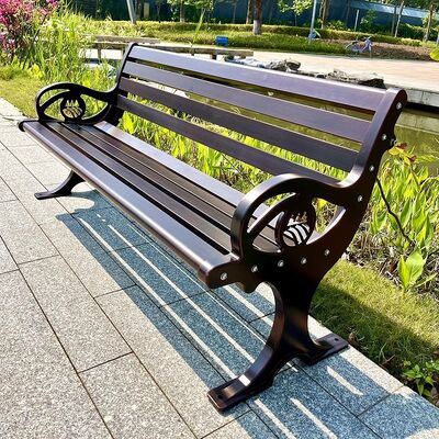 Banquillo de jardín al aire libre de estilo europeo, marco de hierro fundido